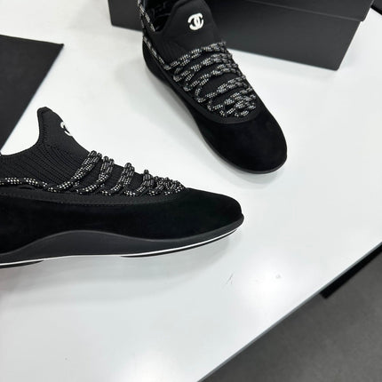 CHANEL 26S SNEAKERS IN BLACK SUEDE AND MESH