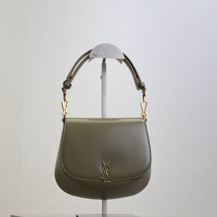 YSL 25S MINI VOLTAIRE 21 IN DEEP MUSK CALFSKIN SAINT LAURENT GOLD HARDWARE