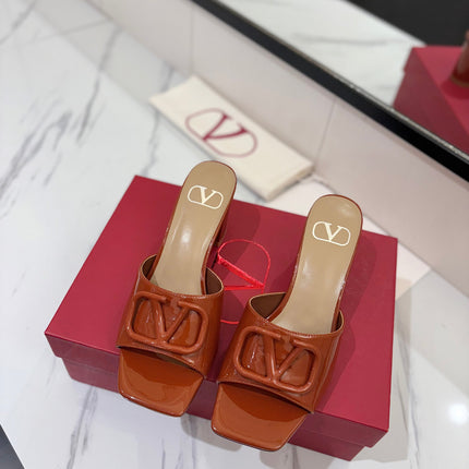 VALENTINO 26S HIGH-HEEL SANDALS 60 MM IN BROWN PATENT CALFSKIN