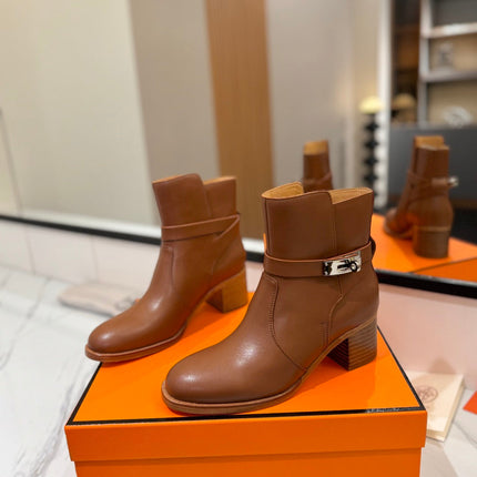 HM 26S ANKLE BOOTS 55 MM IN BROWN CALFSKIN