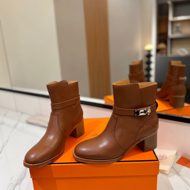 HM 26S ANKLE BOOTS 55 MM IN BROWN CALFSKIN