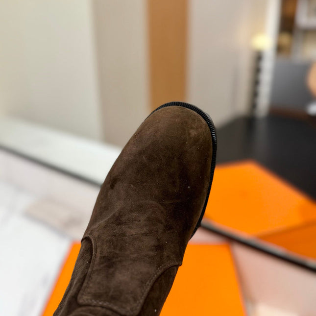 HM 26S ANKLE BOOTS 55 MM IN DARK BROWN SUEDE