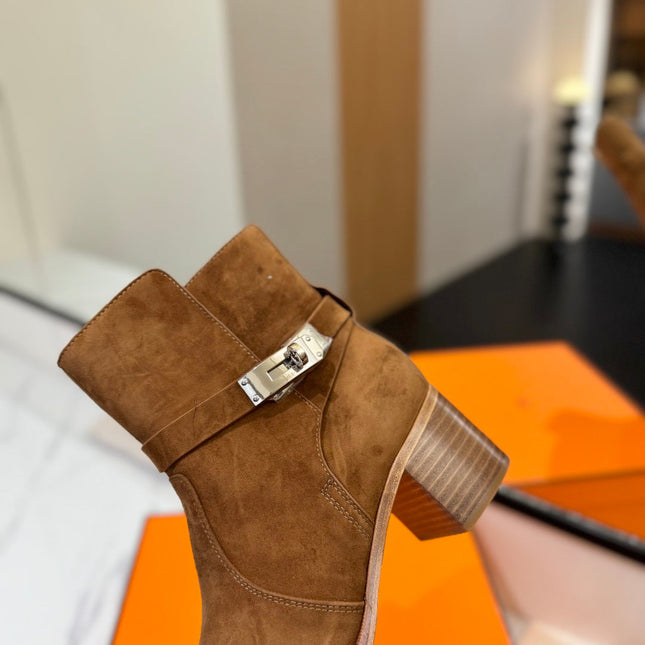 HM 26S ANKLE BOOTS 55 MM IN BROWN SUEDE