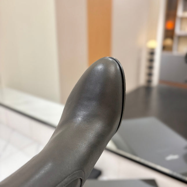 YSL 26S KNEE-HIGH BOOTS 95 MM IN BLACK CALFSKIN