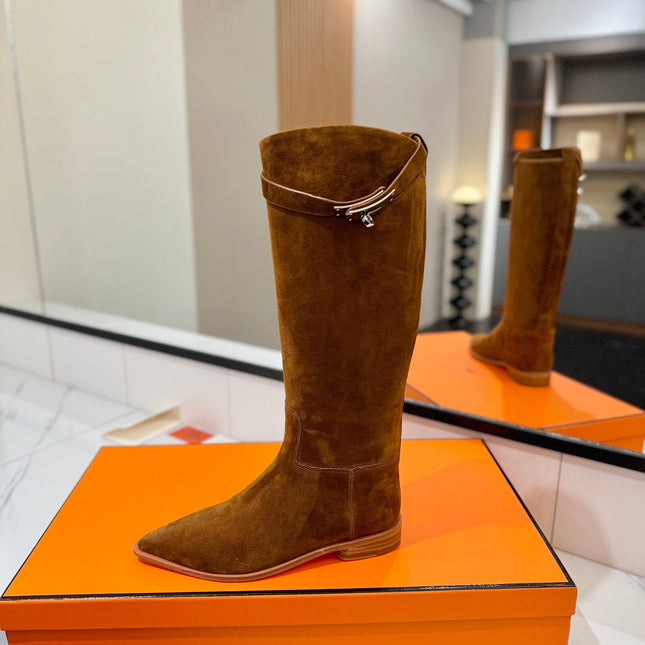 HM 26S JUMPING BOOTS IN BROWN SUEDE