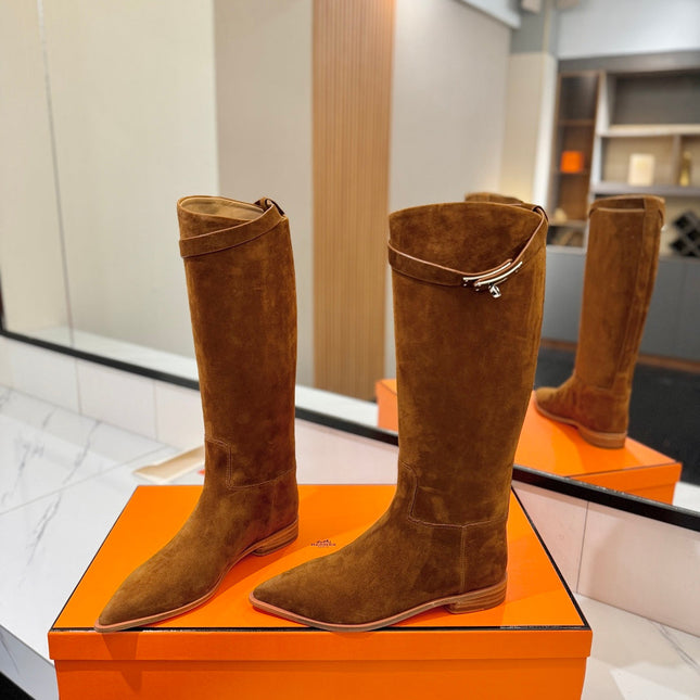HM 26S JUMPING BOOTS IN BROWN SUEDE