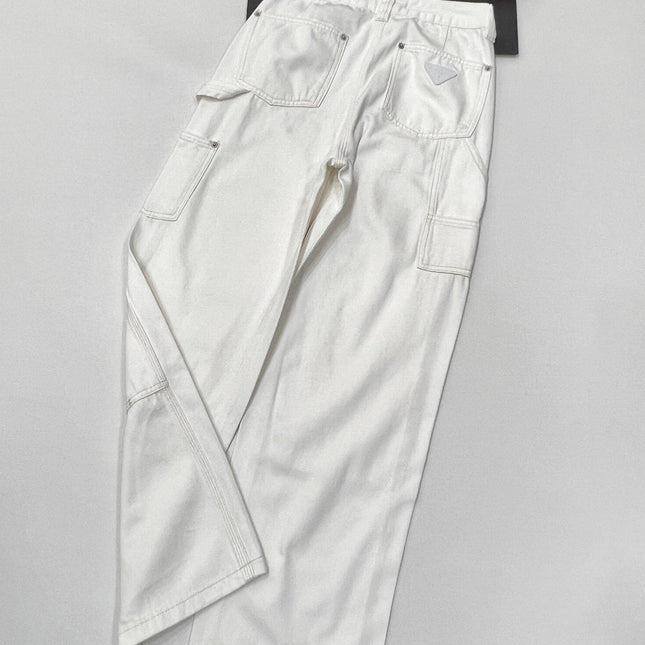 PRADA 25S DENIM WIDE-LEG PANTS 372