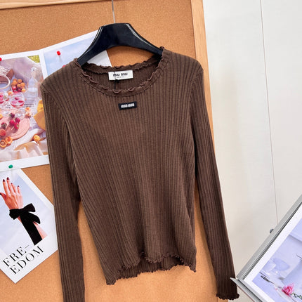 MIUMIU 26S LONG-SLEEVE KNIT TOP 1328