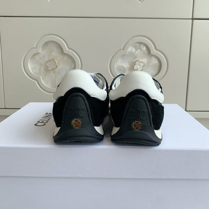 CELINE 26S TRIOMPHE RUNNER SNEAKERS IN BLACK NYLON AND SUEDE