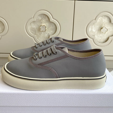 DIOR 26S LOW TOP SNEAKERS IN GREY CANVAS