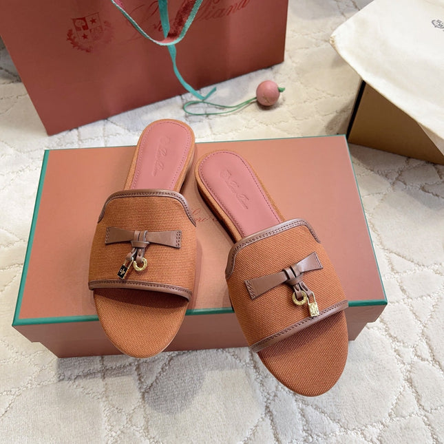 LP 26S SLIDES IN BRICK ORANGE CANVAS AND CALFSKIN