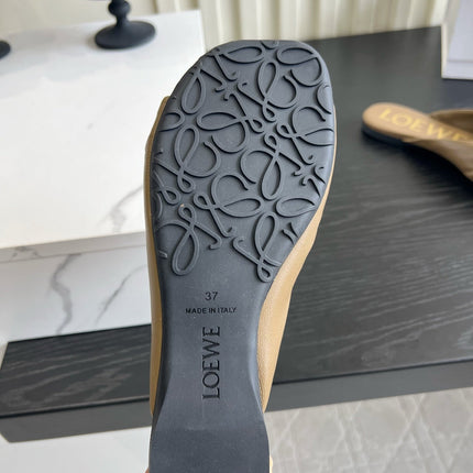 LOEWE 26S SANDALS IN MOCHA BROWN LAMBSKIN