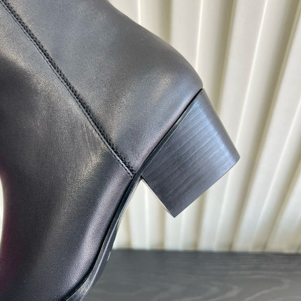 CELINE 26S ANKLE COWBOY BOOTS IN BLACK CALFSKIN POINTED TOE