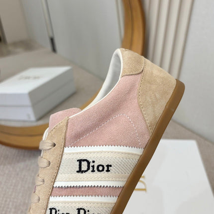 DIOR 26S SNEAKERS IN LIGHT PINK AND BEIGE SUEDE