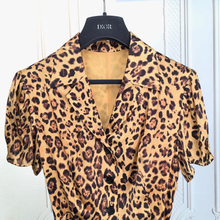 DIOR 25S SILK LEOPARD PRINT DRESS 678