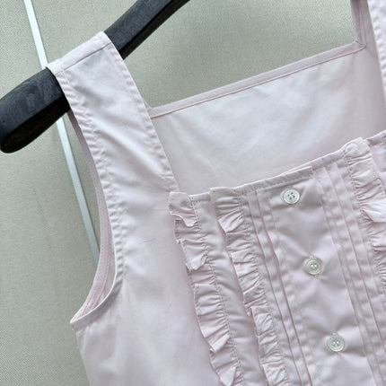 MIUMIU 26S SLEEVELESS CROPPED SQUARE-NECK TOP STYLE 1080