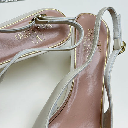 HIGH SLINGBACK 60MM IN WHITE CALFSKIN