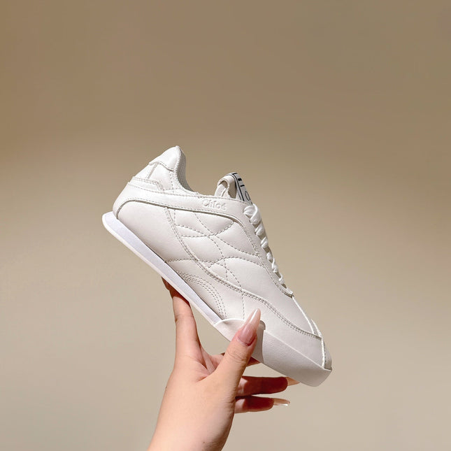 CHLOÉ 26S SNEAKERS IN WHITE CALFSKIN
