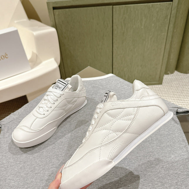 CHLOÉ 26S SNEAKERS IN WHITE CALFSKIN