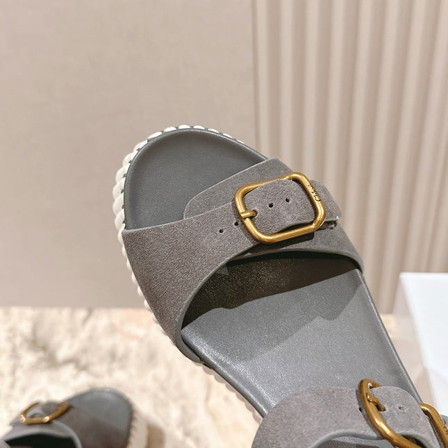 CHLOÉ 26S HIGH-HEELED SANDALS IN GREY LAMBSKIN AND SUEDE