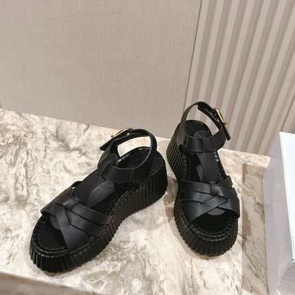 CHLOÉ 26S HIGH-HEELED SANDALS IN BLACK LAMBSKIN
