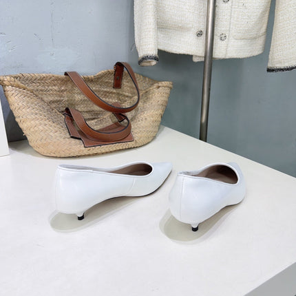 THE ROW 26S POINTED TOE PUMPS 35MM IN WHITE CALFSKIN