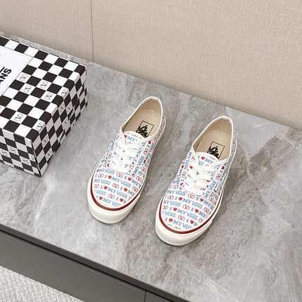 VALENTINO 25S GARAVANI X VANS SNEAKERS IN WHITE MIX BLUE CANVAS