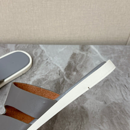 LP 26S CUTOUT SLIDES IN GREY CALFSKIN