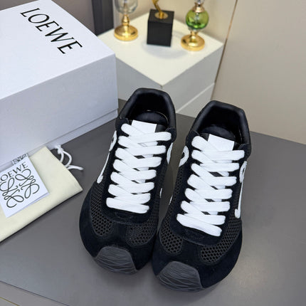 LOEWE 26S RUNNER 2.0 SNEAKERS IN BLACK SUEDE AND MESH FABRIC