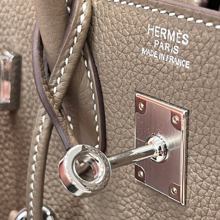 HM 25S BIRKIN 25 CM IN CLAY BROWN TOGO WITH KEY SILVER