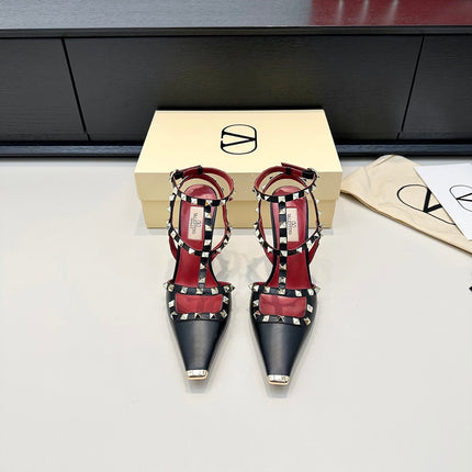 VALENTINO 26S ROCKSTUD SLINGBACK PUMPS 100 MM IN BLACK CALFSKIN