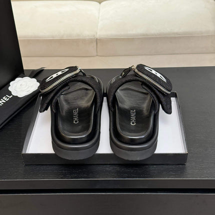 SLIDE IN BLACK DENIM FABRIC 45 MM