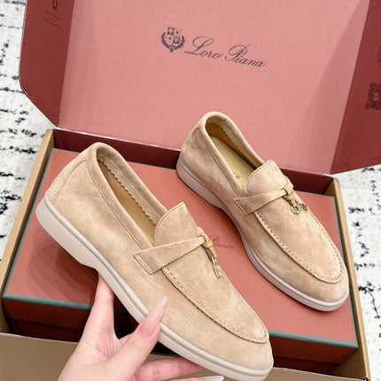 LP 26S SUMMER CHARMS WALK LOAFER IN DARK BEIGE SUEDE GOLD HARDWARE
