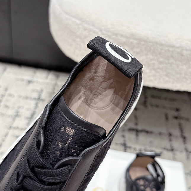 CHLOE 26S SNEAKERS IN BLACK LACE AND CALFSKIN