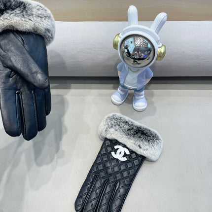 GLOVES IN BLACK LAMBSKIN WITH RABBIT FUR 463793