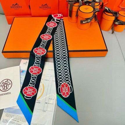 HERMES 26S TWILLY SCARF 86 IN SILK 498648