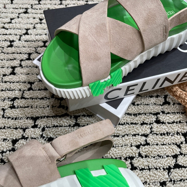 ELECTRIC SANDAL GREEN MIX LIGHT GRAY SUEDE