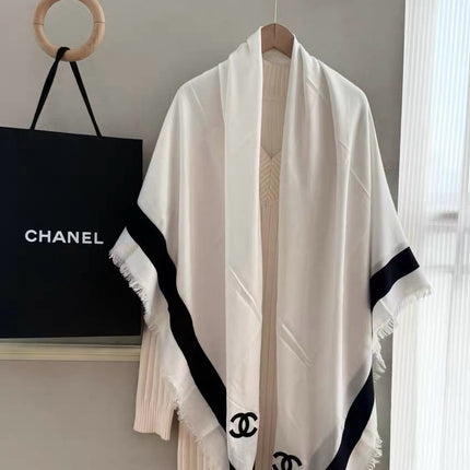CHANEL 26S SCARF 140 IN SILK AND CASHMERE 504385