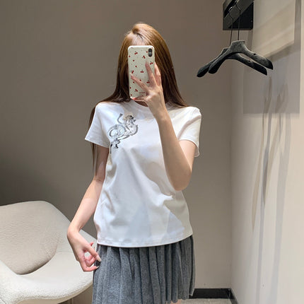 HERMES 25S SHORT-SLEEVE CREW NECK T-SHIRT 345