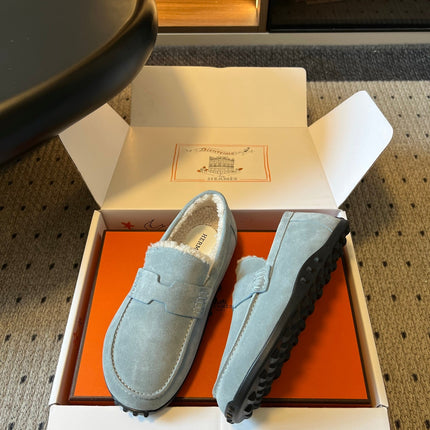 HM 26S DESTIN LOAFERS IN LIGHT BLUE SUEDE