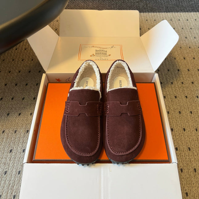 HM 26S DESTIN LOAFERS IN DARK RED SUEDE