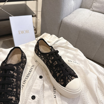 DIOR 26S SNEAKERS IN BLACK OBLIQUE EMBROIDERED MESH