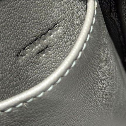 HERMES 25S MINI LINDY 19 IN CLOUD GRAY CALFSKIN SILVER HARDWARE