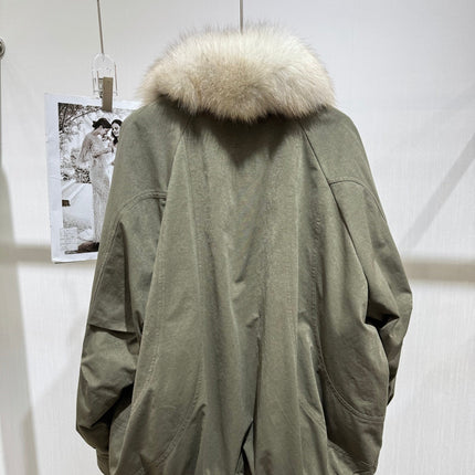MAXMARA 26S FUR-TRIMMED SUEDE JACKET 294