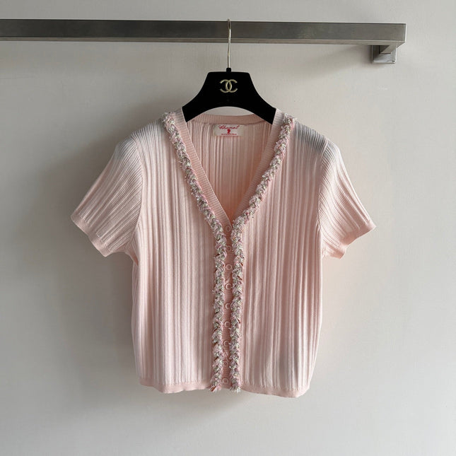 CHANEL 26S SHORT-SLEEVED KNIT SHIRT STYLE 1173