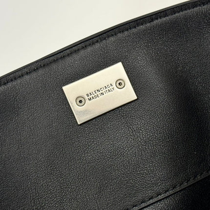 RODEO MEDIUM BAG 35 IN BLACK SMOOTH CALFSKIN SILVER HARDWARE