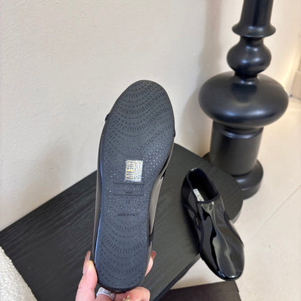 ALAIA 26S FLAT LOAFERS IN BLACK GLOSSY LAMBSKIN