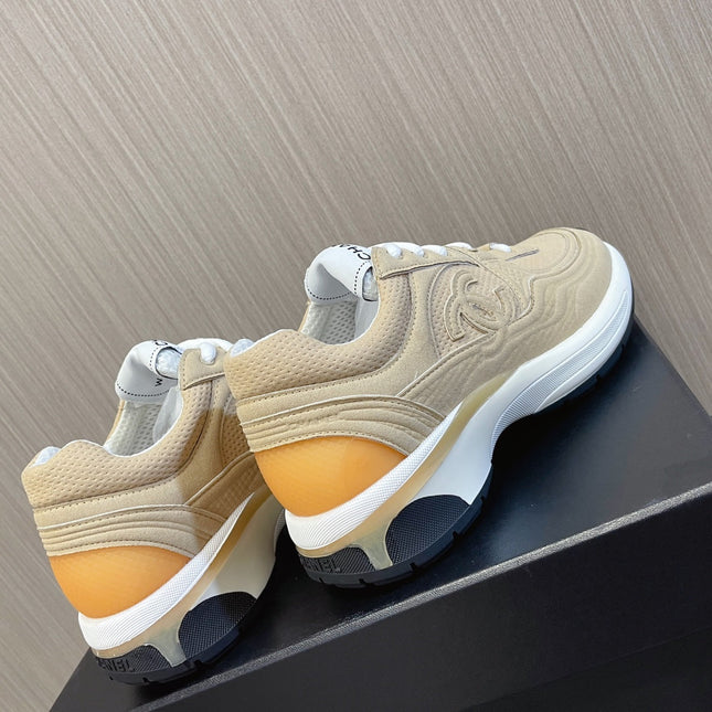 CHANEL 26S SNEAKER 35 MM IN BEIGE MESH AND CALFSKIN LOW TOP