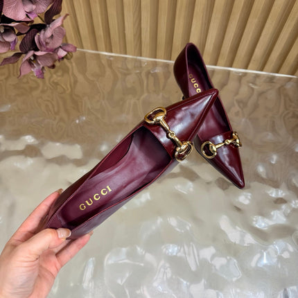 GUCCI 26S HIGH HEELS 65 MM IN DARK RED SMOOTH LEATHER