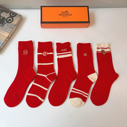 HERMES 26S CREW SOCKS 157934 (1 BOX)